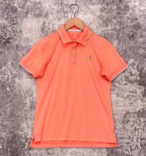 Magnolia Lane Tech Polo Small Womens Masters Golf Peach Tipped Collar